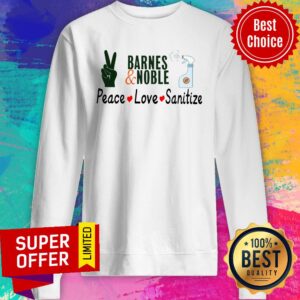 Alternative view of Awesome Barnes And Noble Peace Love Sanitize Shirt