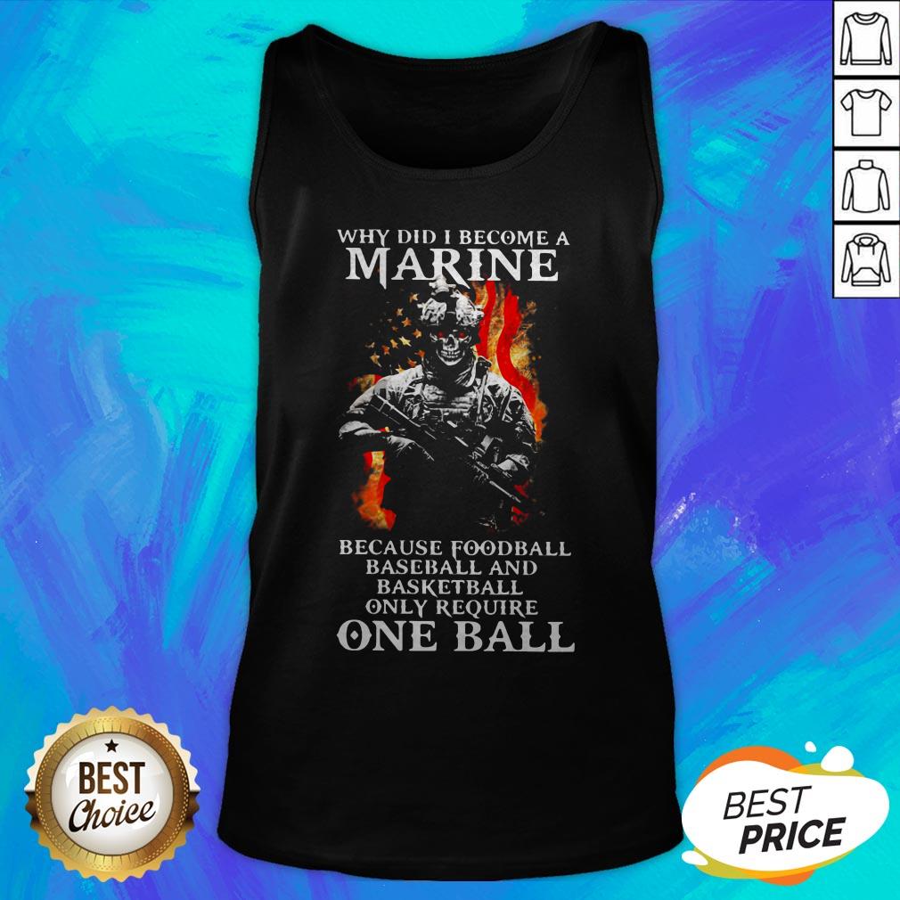 Why Did I Become A Marine Because Foodball Baseball And Basketball Only Require One Ball Shirt - Image 5