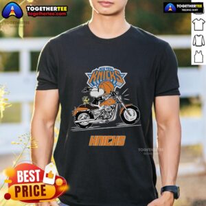 Original Snoopy And Woodstock Driving Motorbike New York Knicks T-Shirt