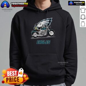 Alternative view of Original Snoopy And Woodstock Driving Motorbike Philadelphia Eagles T-Shirt
