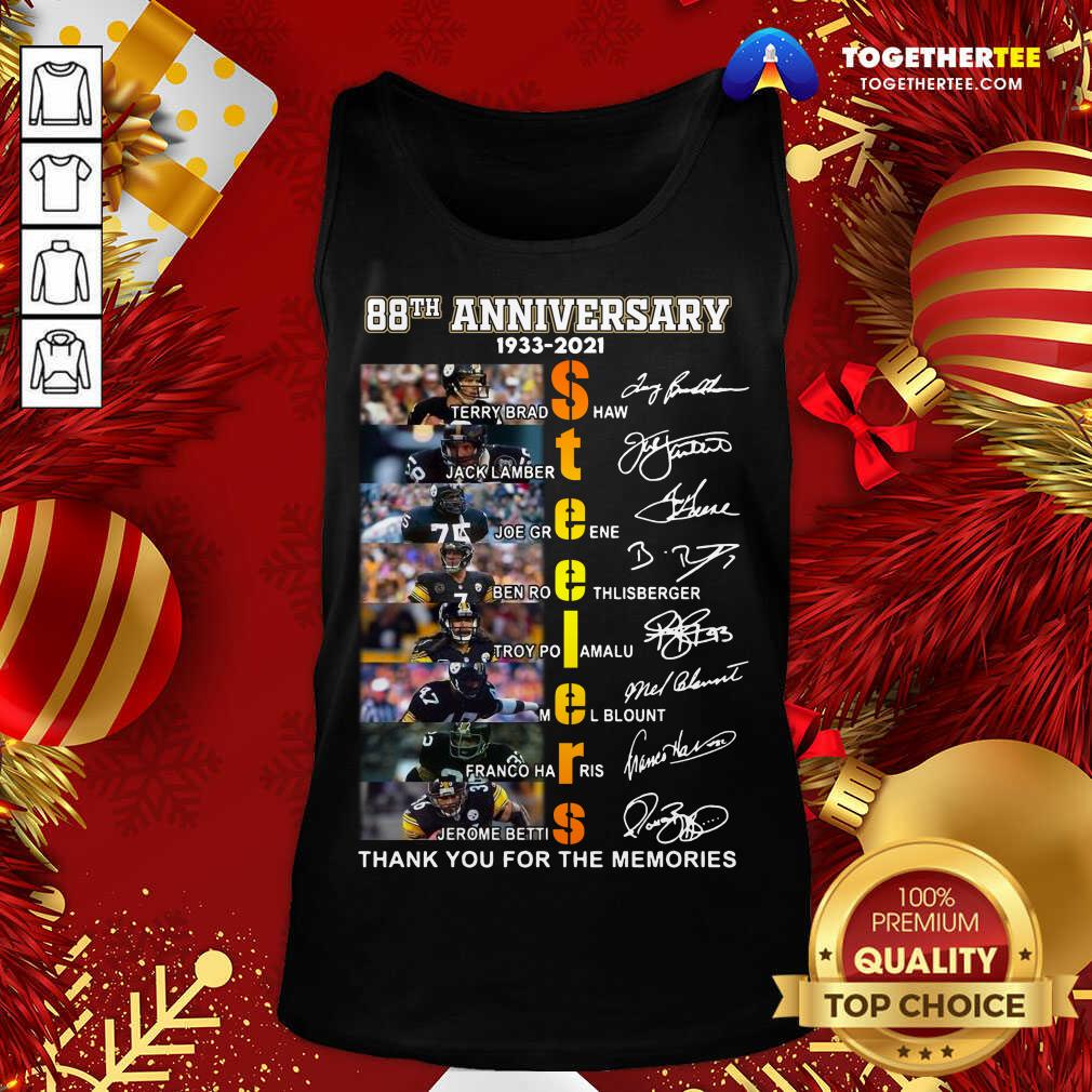 Good 88th Anniversary 1933 2021 Pittsburgh Steelers Thank You For The Memories Signatures Shirt - Image 3
