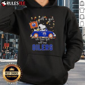 Alternative view of Cute Snoopy And Woodstock Just A Girl Who Lover Fall And Love Oilers T-Shirt