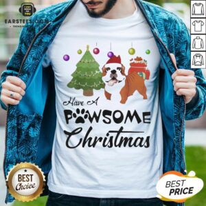 Nice Have A Pawsome Christmas Bulldog Shirt