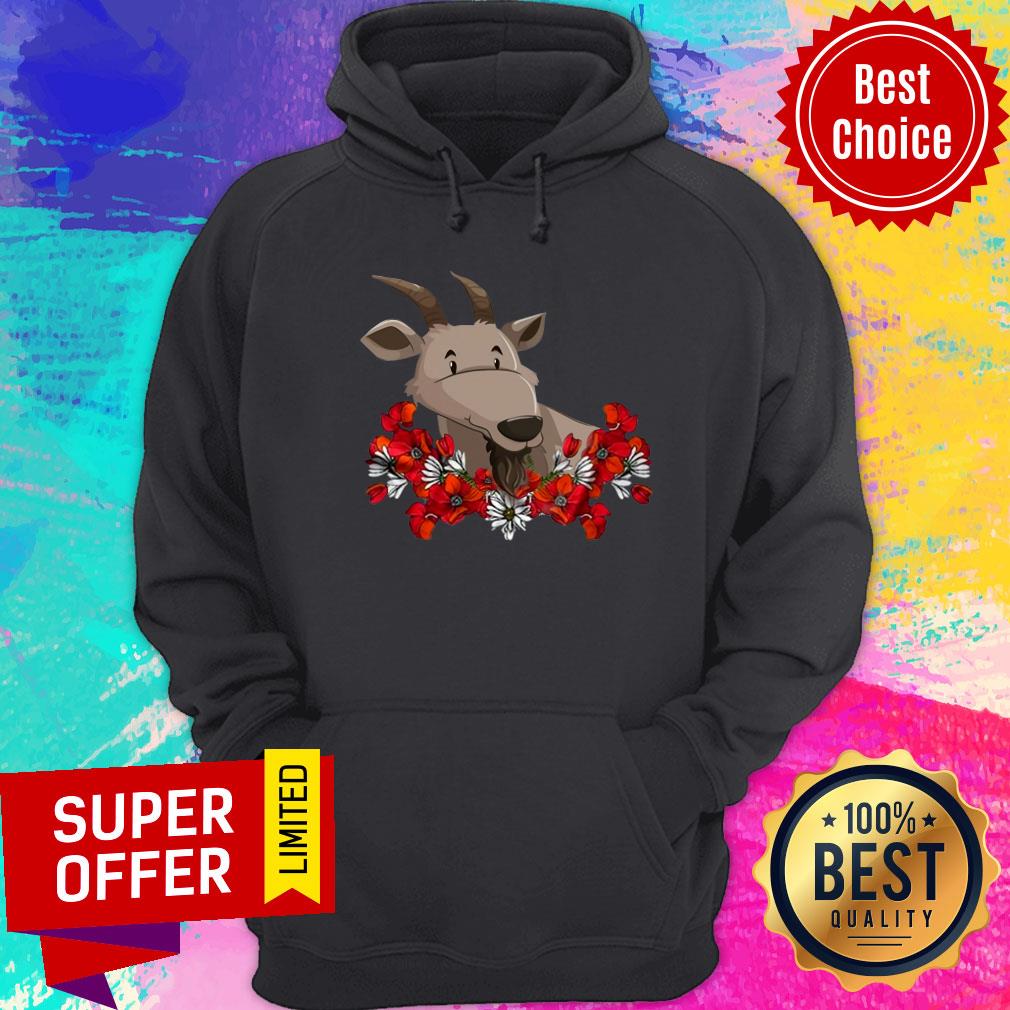 Premium Daisy Flower I Love Goat Shirt - Image 2