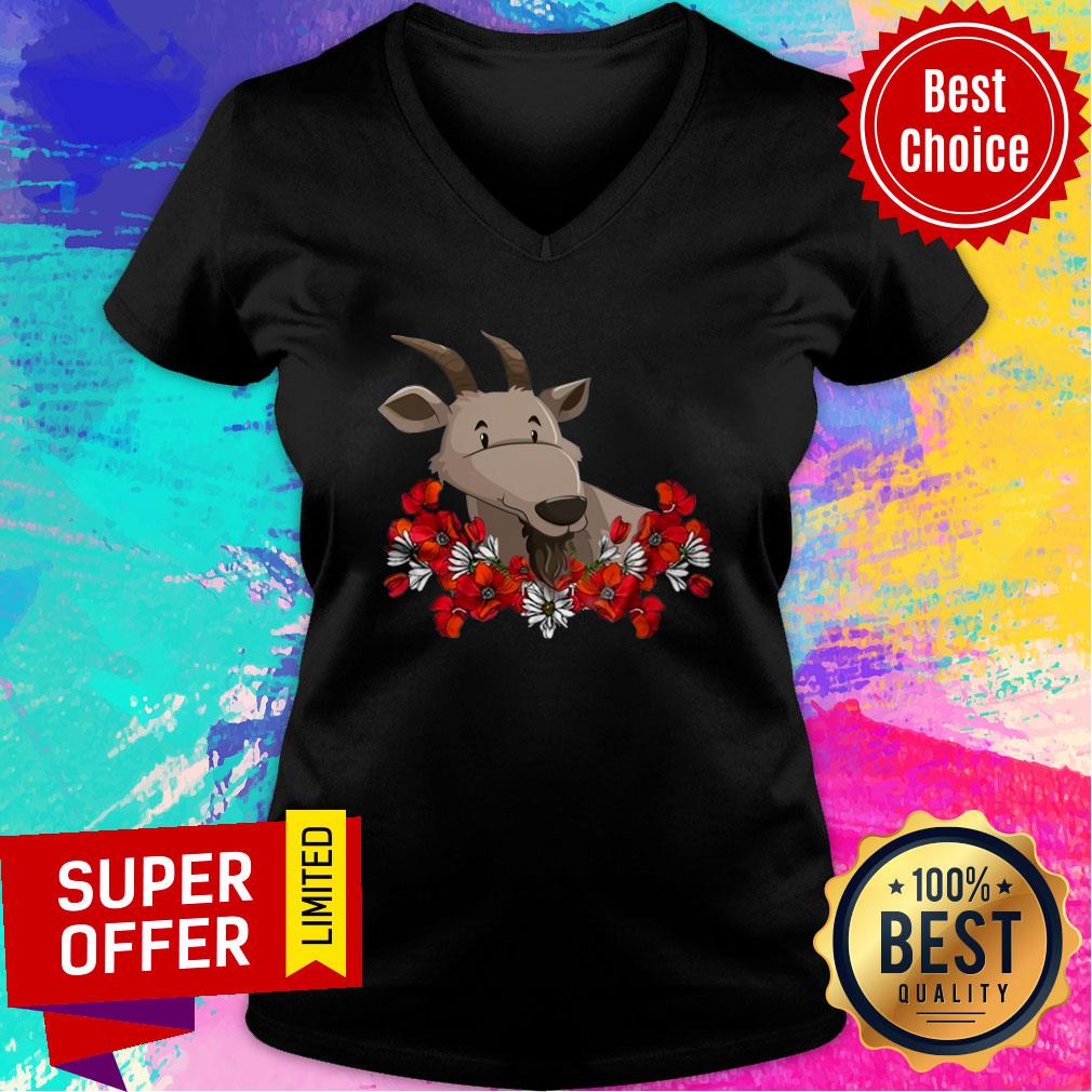Premium Daisy Flower I Love Goat Shirt - Image 3