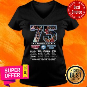 Alternative view of Top 75 Years Of The Greatest NBA Teams Philadelphia 76Ers Signatures Shirt