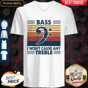 Alternative view of Funny Bass Guitar Bass I Won't Cause Any Treble Vintage Shirt