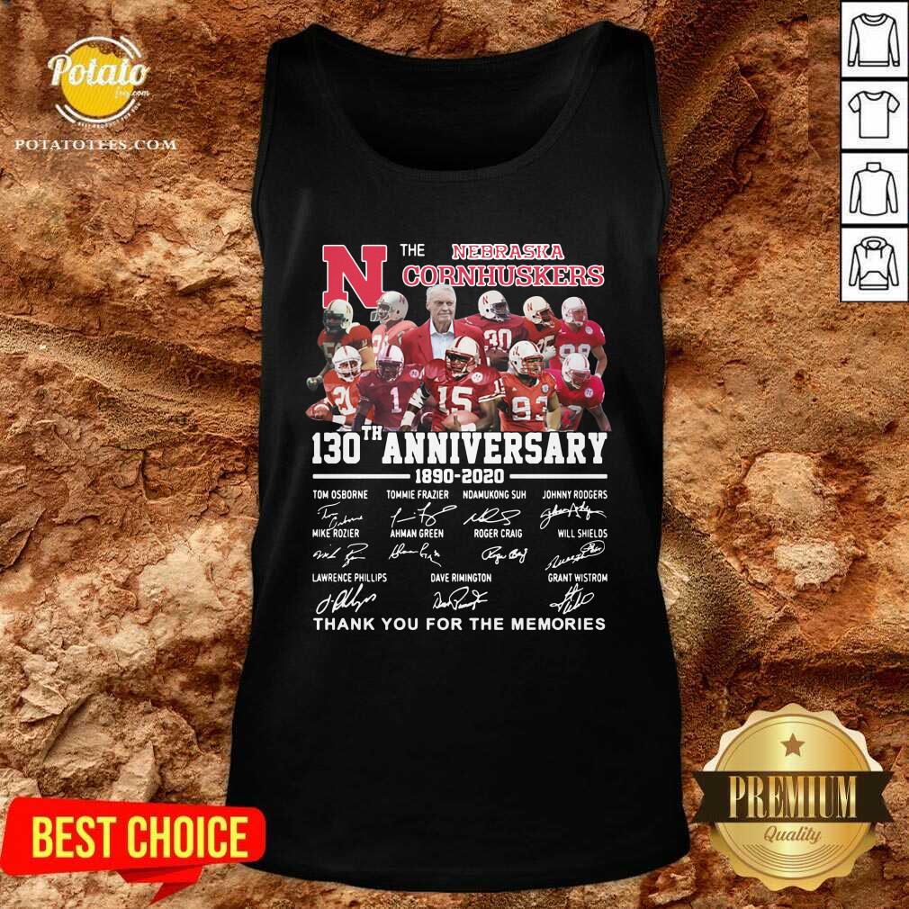 Funny The Nebraska Cornhuskers 130th Anniversary 1890 2021 Signature Thank You For The Memories Shirt - Image 3