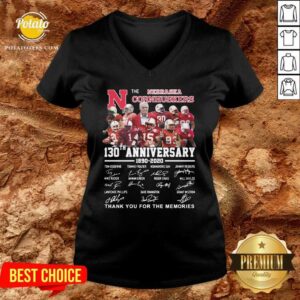 Alternative view of Funny The Nebraska Cornhuskers 130th Anniversary 1890 2021 Signature Thank You For The Memories Shirt