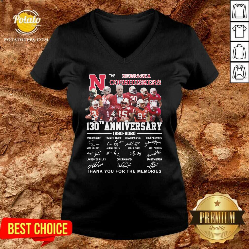 Funny The Nebraska Cornhuskers 130th Anniversary 1890 2021 Signature Thank You For The Memories Shirt - Image 2
