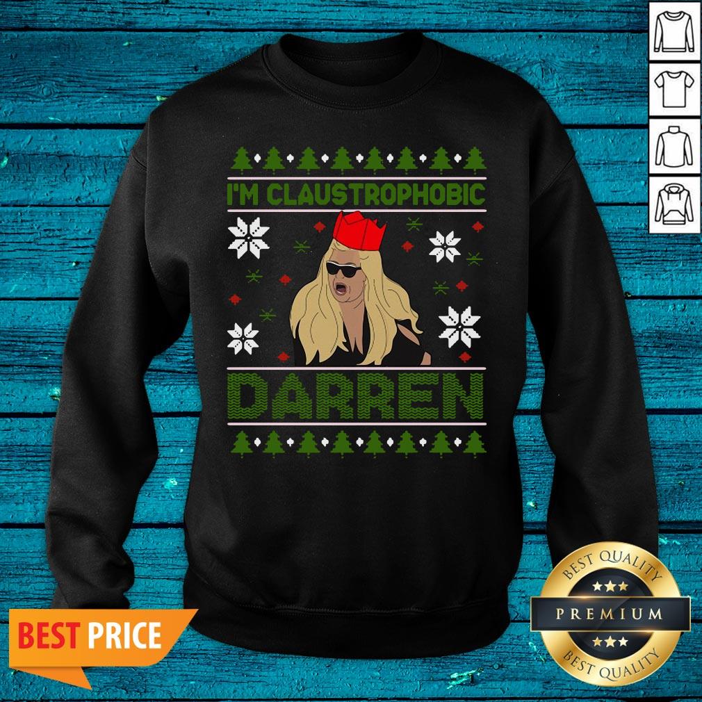 Great Santa Gemma Collins I'm Claustrophobic Darren Ugly Christmas Shirt - Image 2