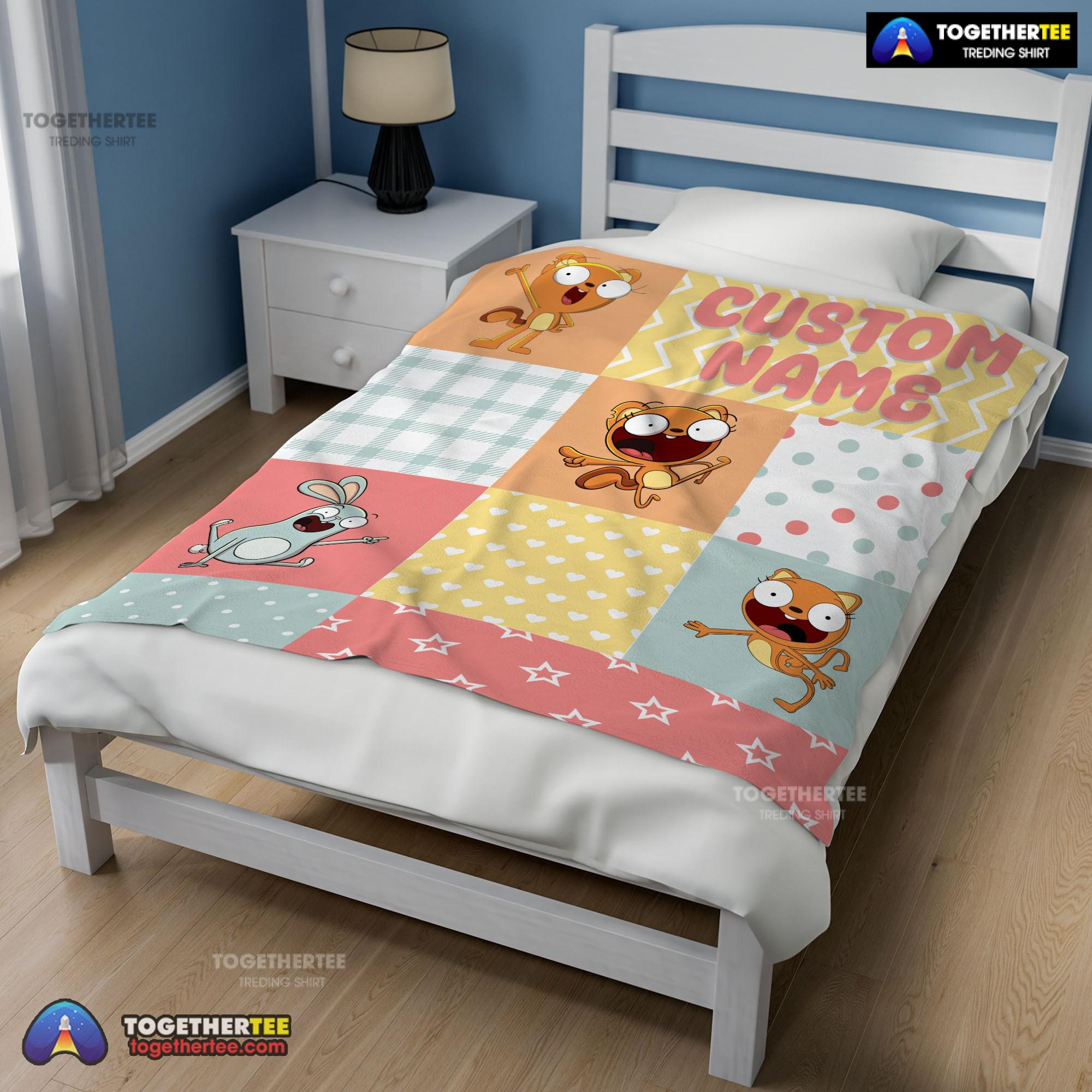 Official Disney Kiff Chatterley & Barry Buns Pattern Blanket Fleece Customized Blanket - Image 2