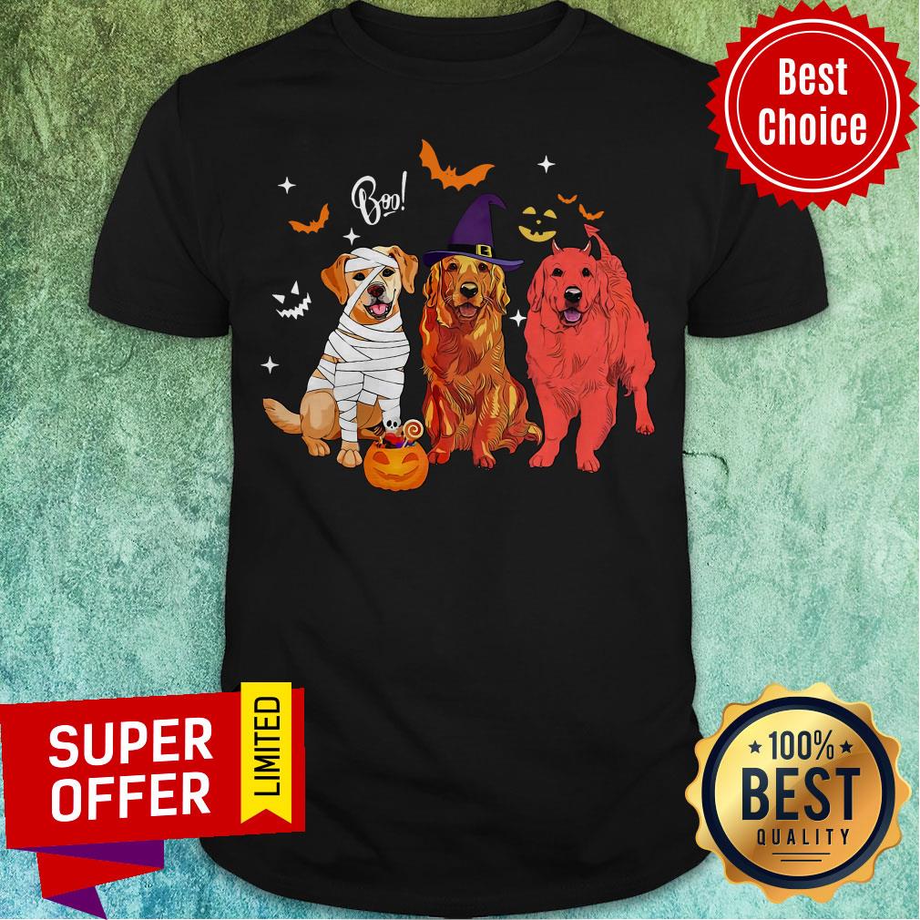 Golden Retriever Cosplay Boo Mummy Witch Devil Halloween Shirt