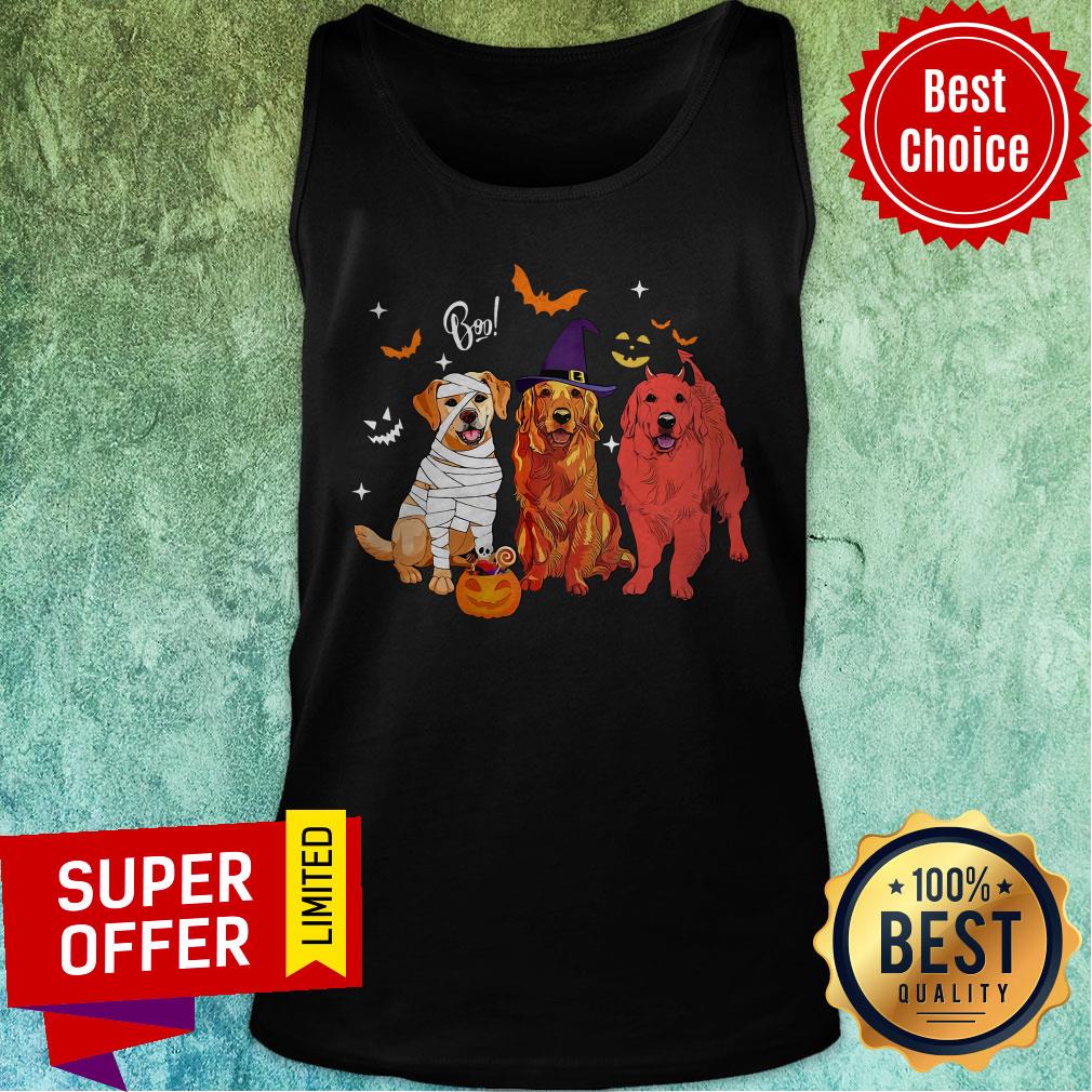 Golden Retriever Cosplay Boo Mummy Witch Devil Halloween Shirt - Image 5