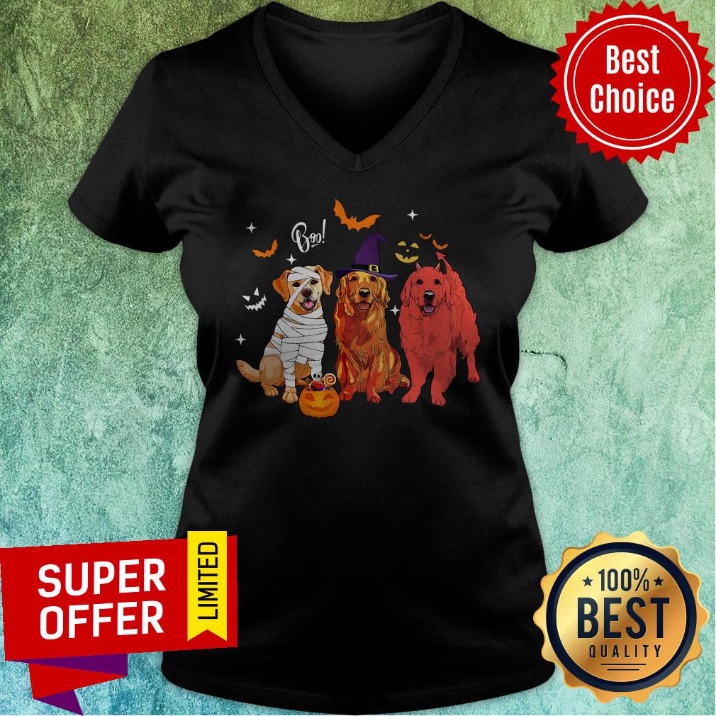 Golden Retriever Cosplay Boo Mummy Witch Devil Halloween Shirt - Image 4
