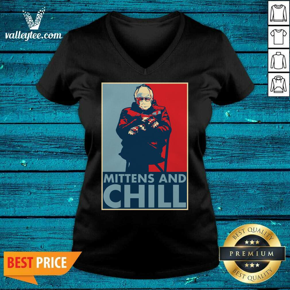 Lovely Bernie Sanders Mittens And Chill Shirt - Image 3
