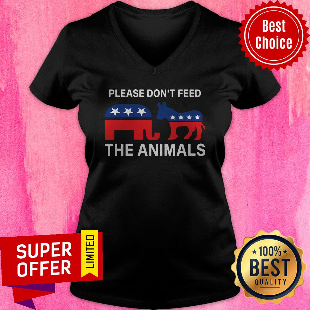 Nice Republican And Democrat Please Don't Feed The Animals Shirt - Image 4