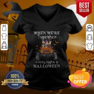 Alternative view of When We’re Together Every Night Is Halloween Dogs And Elephant On Jeep Shirt