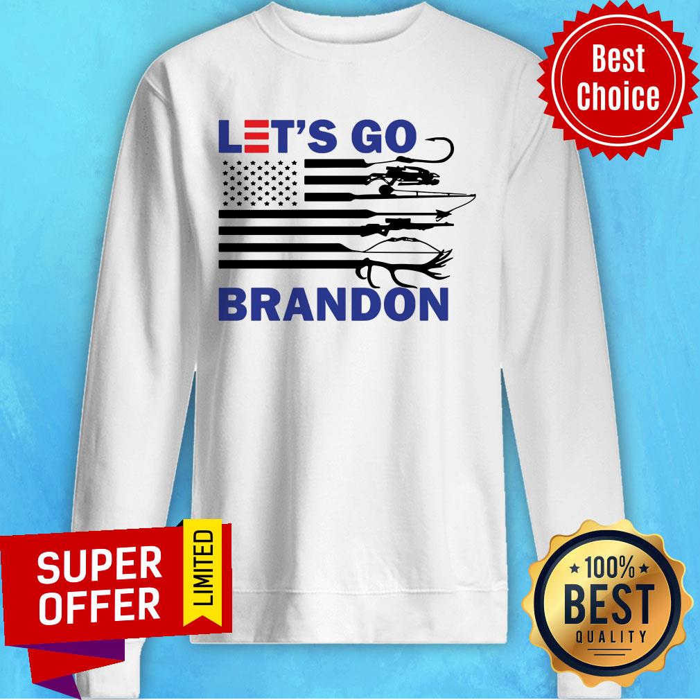 Let's Go Brandon Fishing And Hunting USA Flag Shirt - Image 4