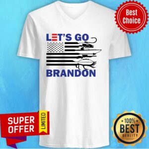 Alternative view of Let's Go Brandon Fishing And Hunting USA Flag Shirt