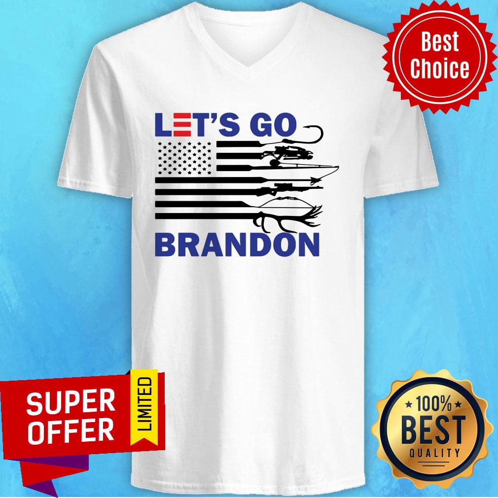 Let's Go Brandon Fishing And Hunting USA Flag Shirt - Image 2