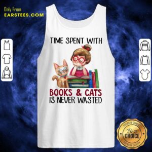 Alternative view of Time Spent With Book And Cat Is Never Wasted Shirt