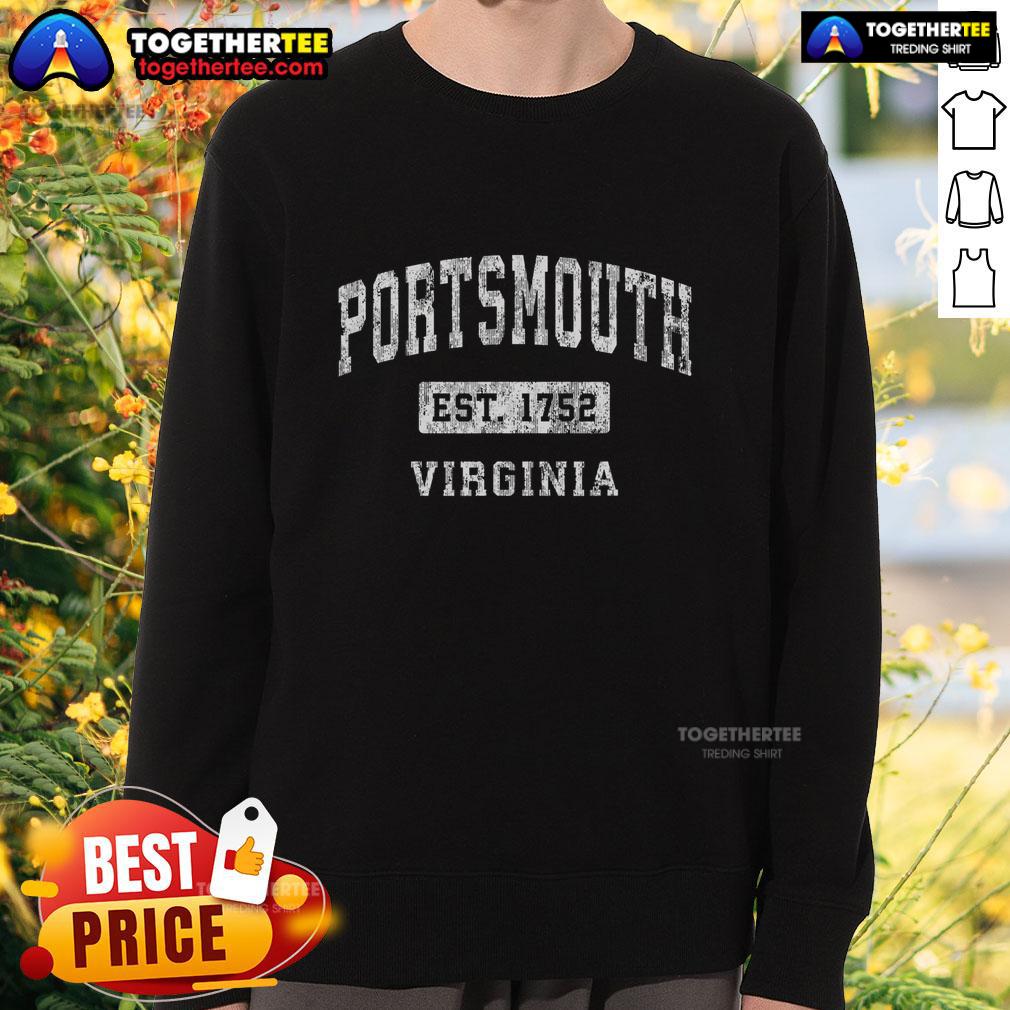 Official Portsmouth Virginia Va Vintage Established Sports Est 1752 T-Shirt - Image 5
