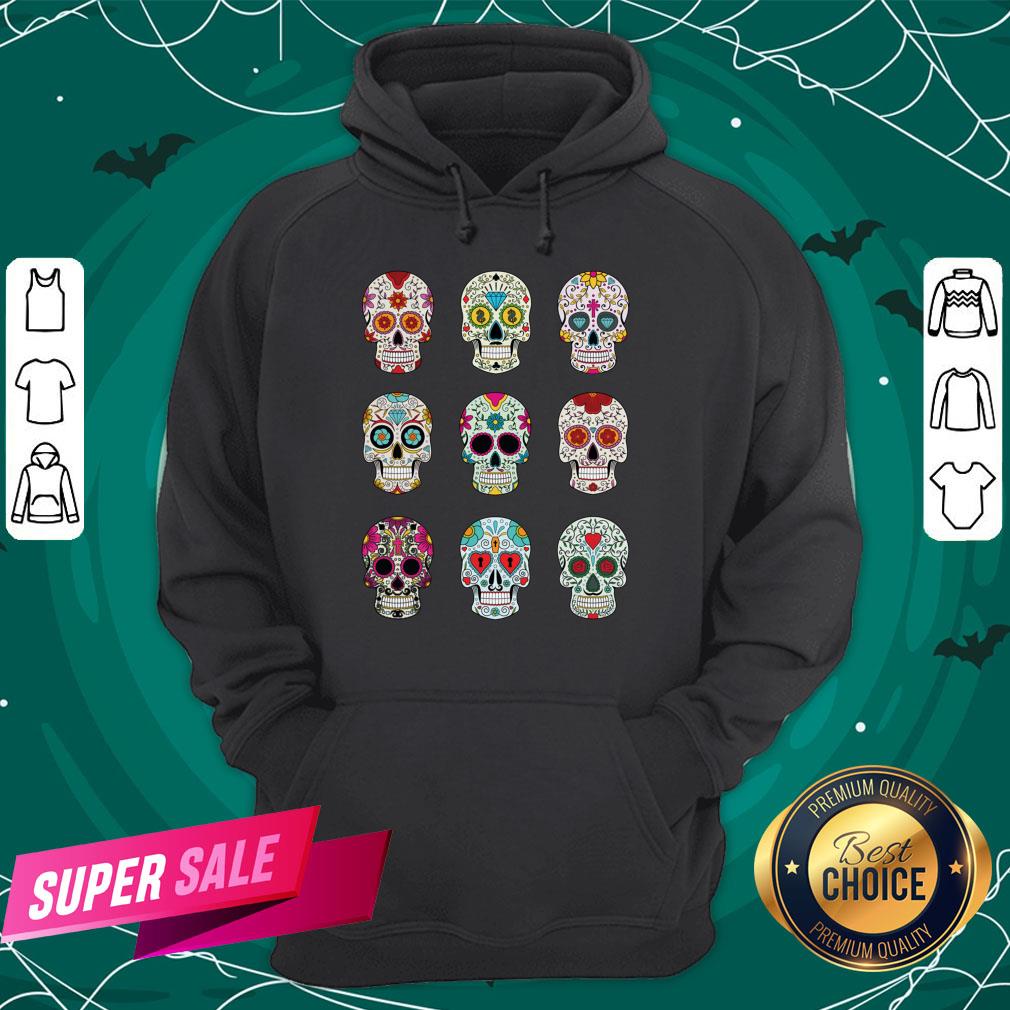 Mexican Sugar Skulls Dia De Muertos Day Of The Dead Shirt - Image 5