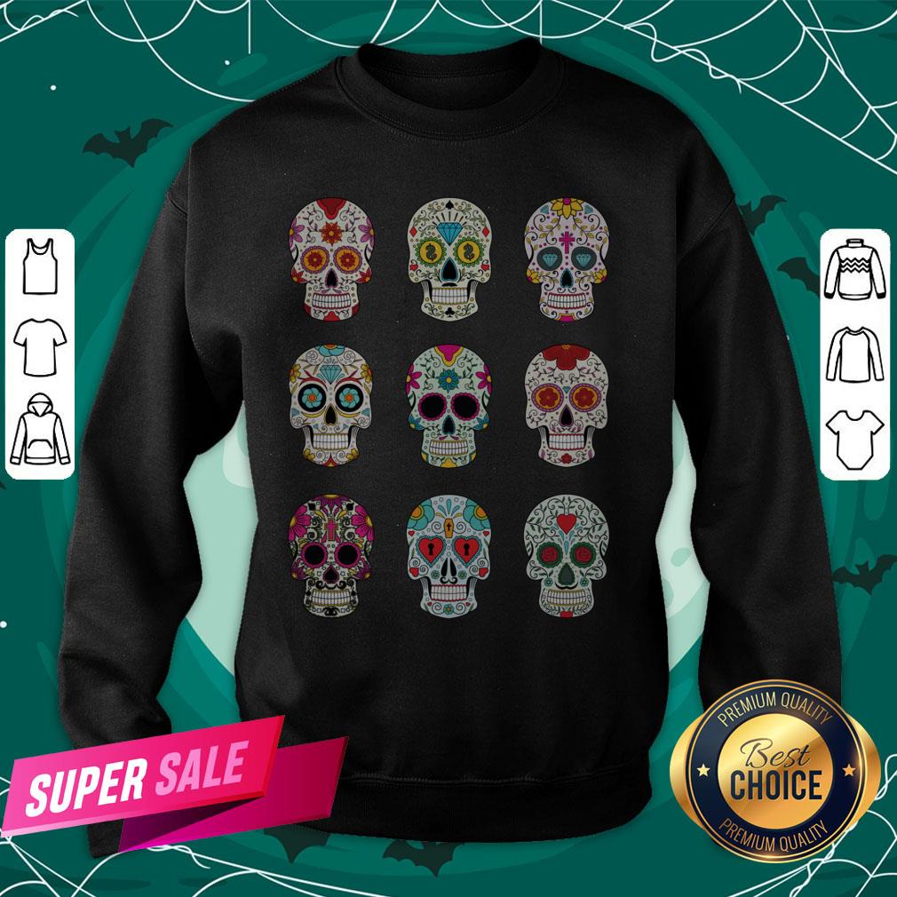Mexican Sugar Skulls Dia De Muertos Day Of The Dead Shirt - Image 4