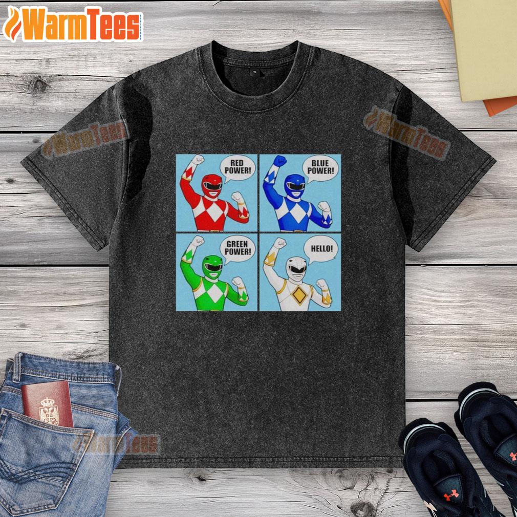 Original Power Red Power Blue Power Green Power Hello T-Shirt - Image 6