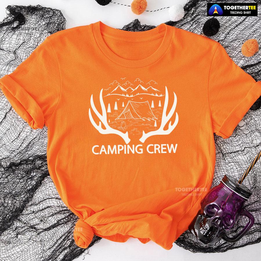 Camping Crew Tent Campfire Deer Antlers T-Shirt - Image 10
