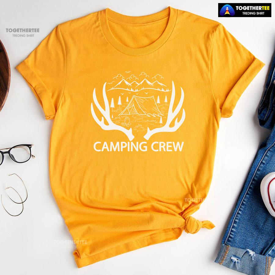 Camping Crew Tent Campfire Deer Antlers T-Shirt - Image 11