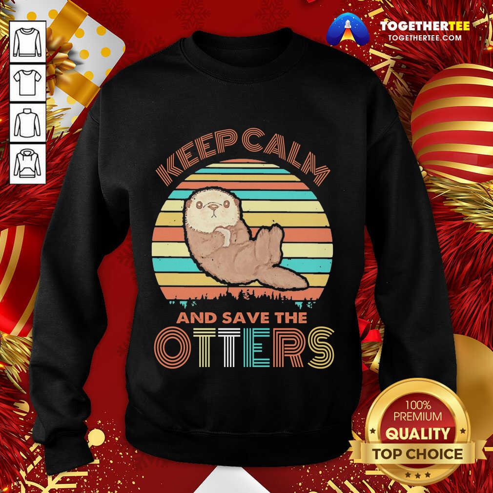 Beautiful Keep Calm And Save Otters Vintage Shirt - Image 4