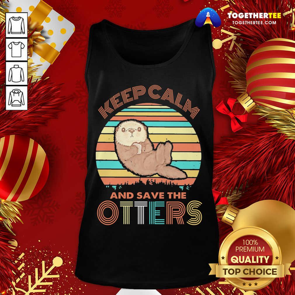 Beautiful Keep Calm And Save Otters Vintage Shirt - Image 3