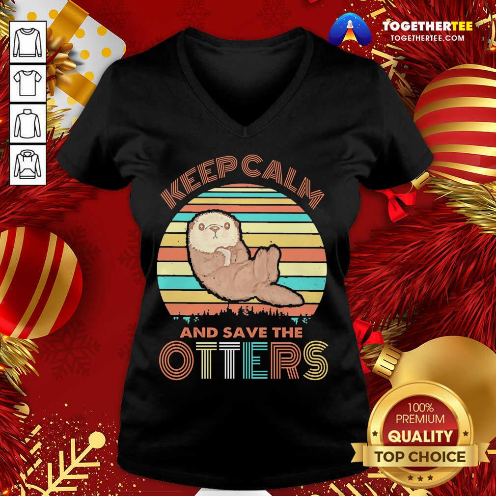 Beautiful Keep Calm And Save Otters Vintage Shirt - Image 2