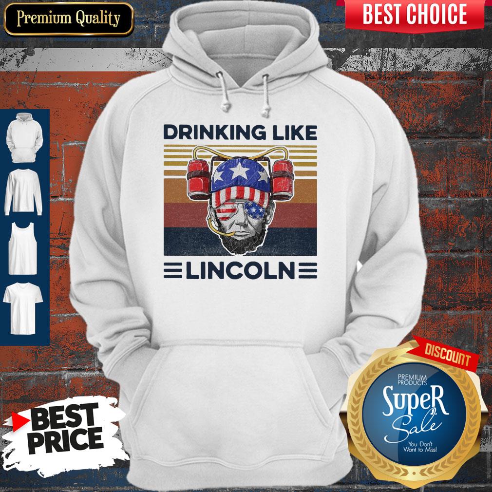 Top Drinking Like Abraham Lincoln American Flag Independence Day Shirt - Image 2