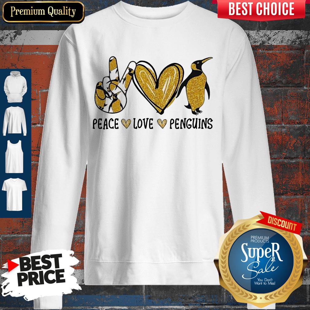 Top Peace Love Penguins Heart Shirt - Image 3
