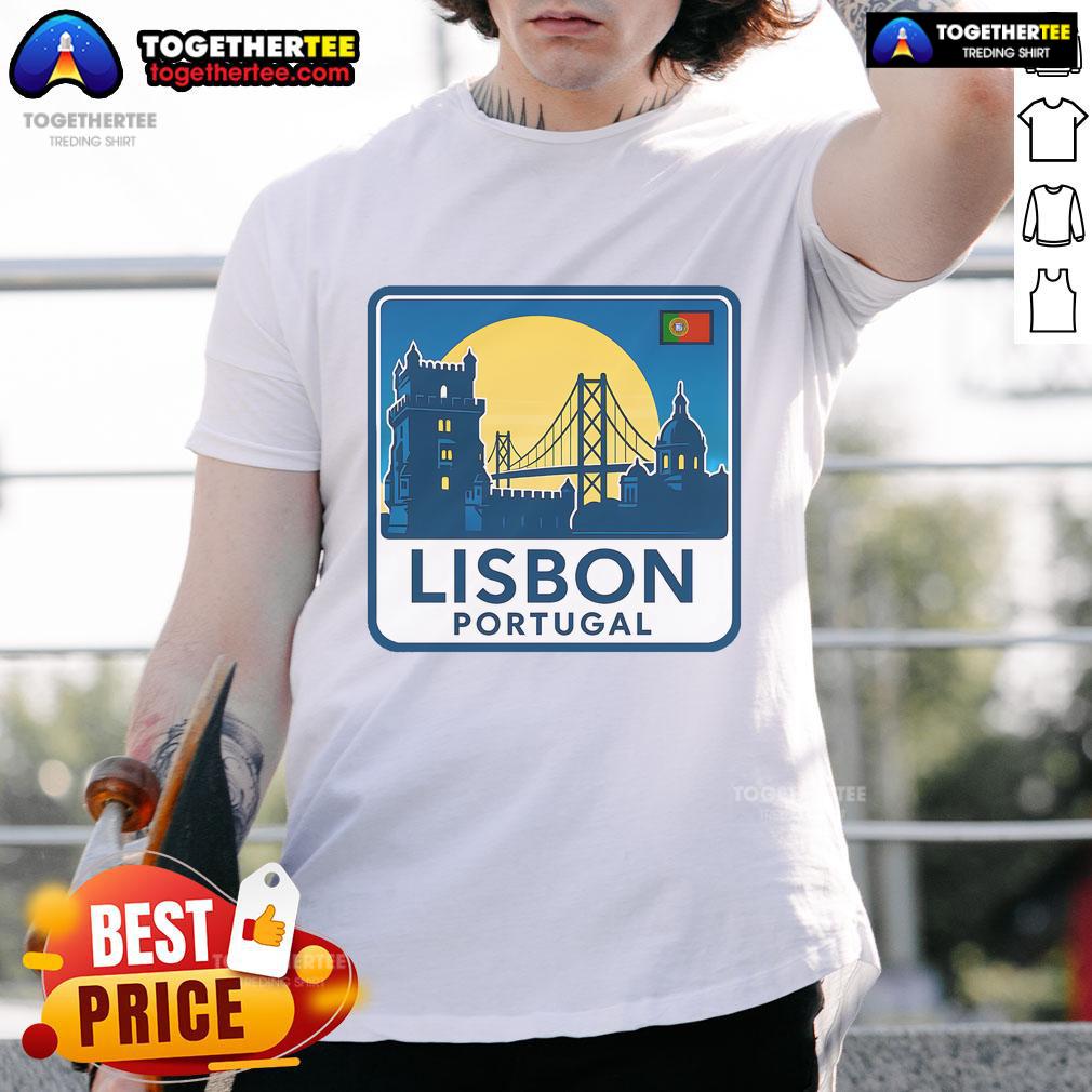 Premium Lisbon Portugal Retro Logo T-Shirt