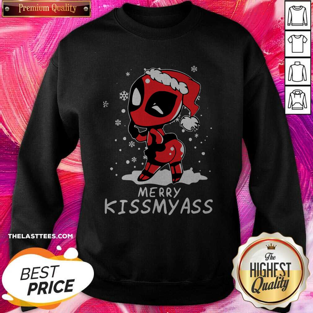 Good Santa Deadpool Merry Kiss My Ass Christmas Shirt - Image 4