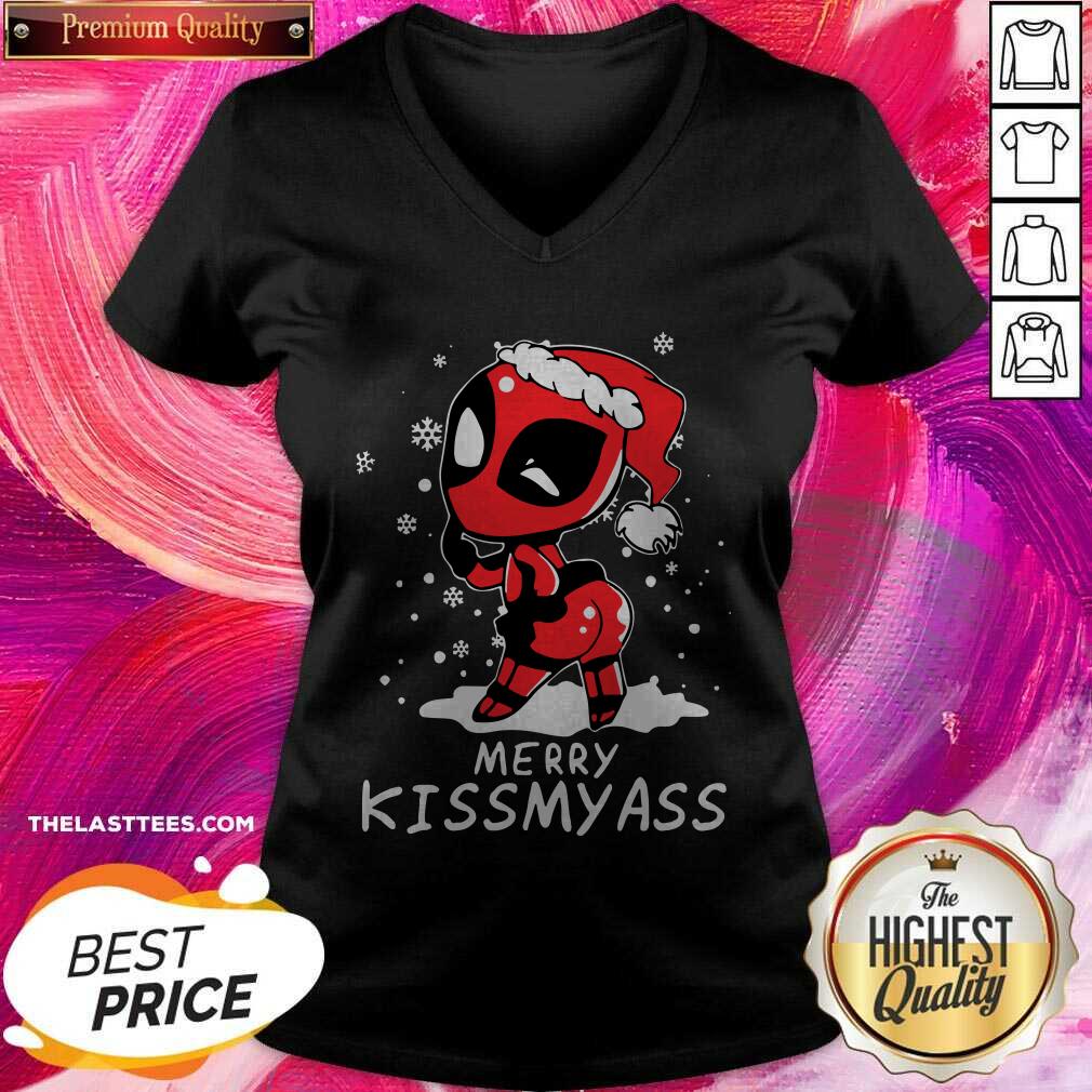 Good Santa Deadpool Merry Kiss My Ass Christmas Shirt - Image 2