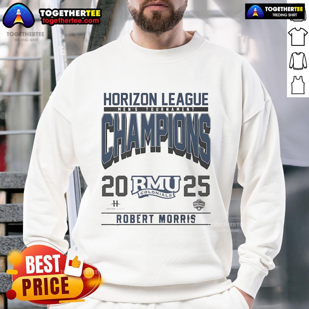 Top Robert Morris 2025 Men's Horizon League Champions T-Shirt - Image 5