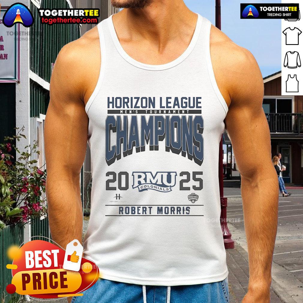 Top Robert Morris 2025 Men's Horizon League Champions T-Shirt - Image 4