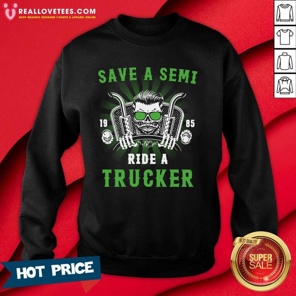 Official Save A Semi 1985 Ride Trucker Shirt - Image 3