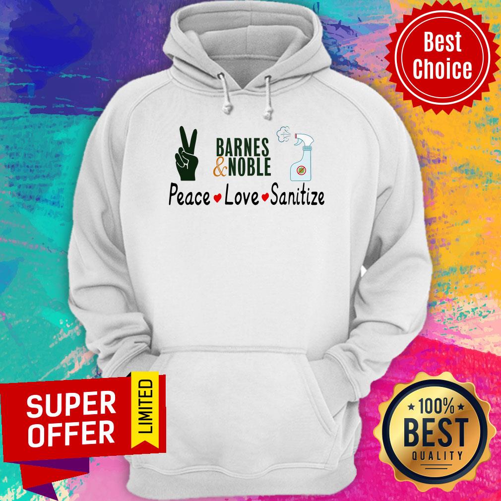 Premium Barnes And Noble Peace Love Sanitize Shirt - Image 3