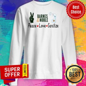 Alternative view of Premium Barnes And Noble Peace Love Sanitize Shirt