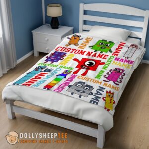Alternative view of Top Colorful Number Blocks Blanket Fleece Customized Blanket