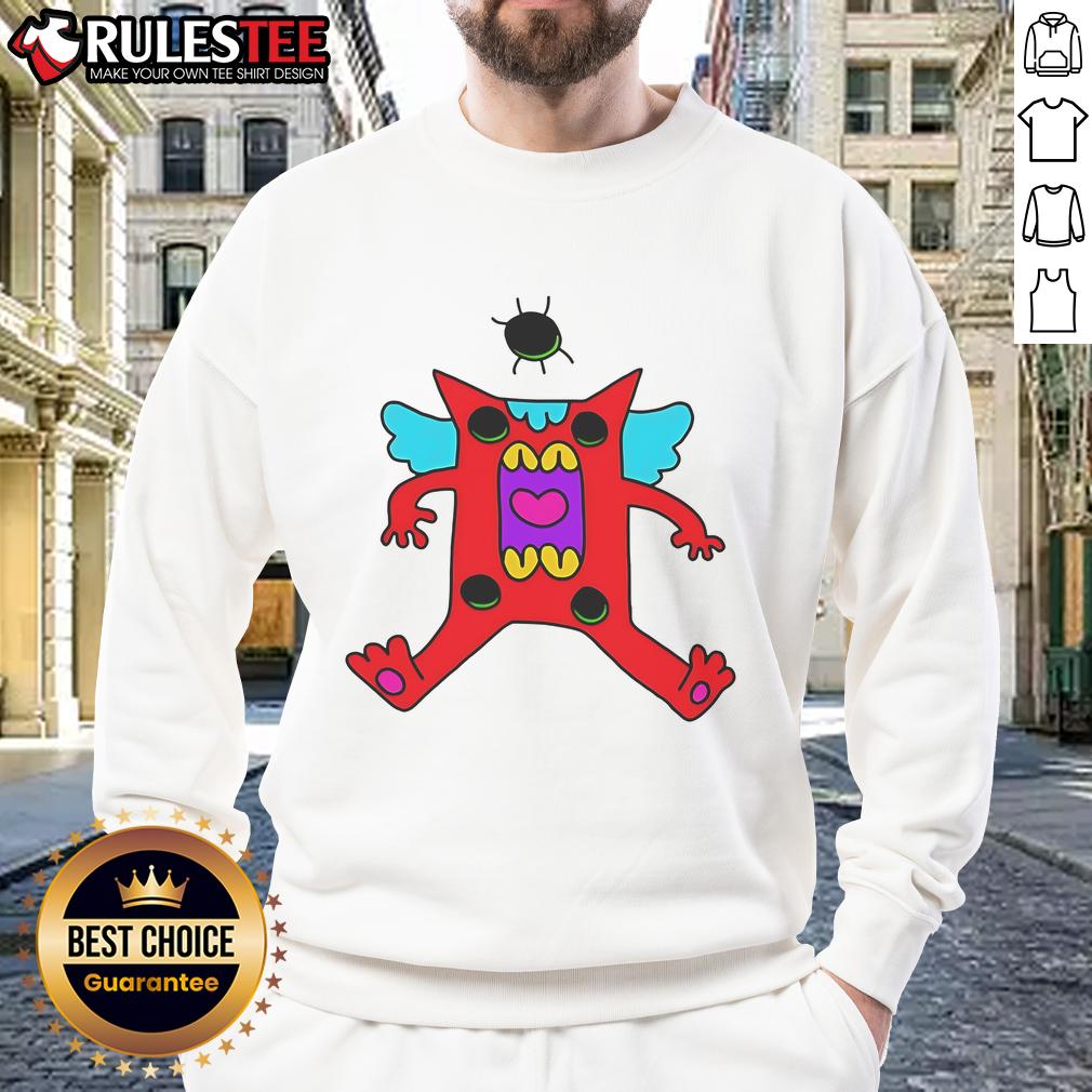 Cute Ahhh Colorful Cartoon Monster With Wings Red Creature T-Shirt - Image 5