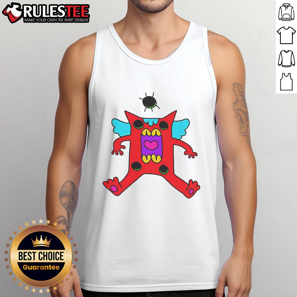 Cute Ahhh Colorful Cartoon Monster With Wings Red Creature T-Shirt - Image 4