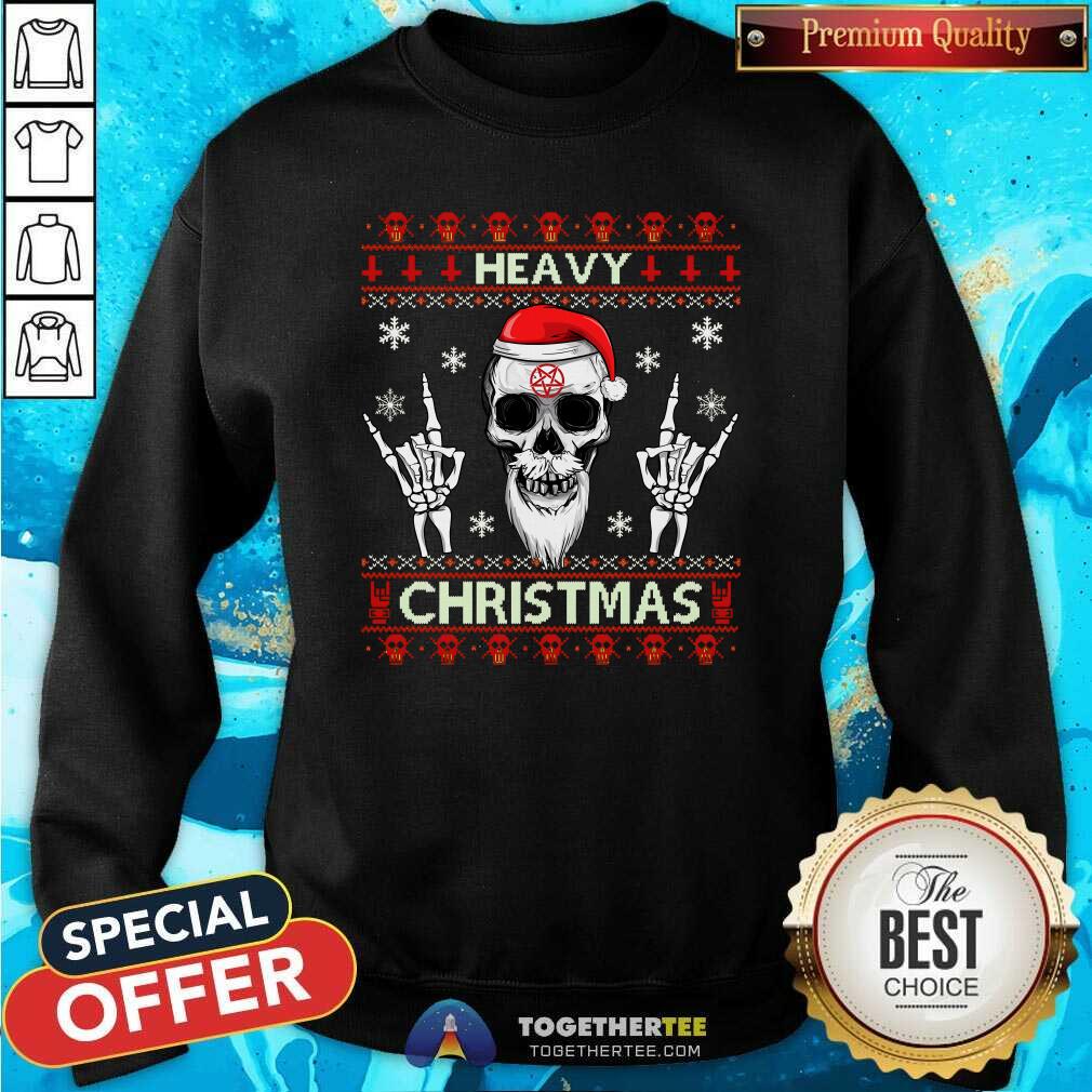 Premium Heavy Christmas Devil Horns Skull Santa Hat T-Shirt - Image 3