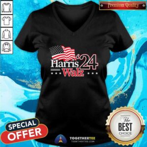 Alternative view of Pretty Harris Walz 24 USA Flag T-Shirt